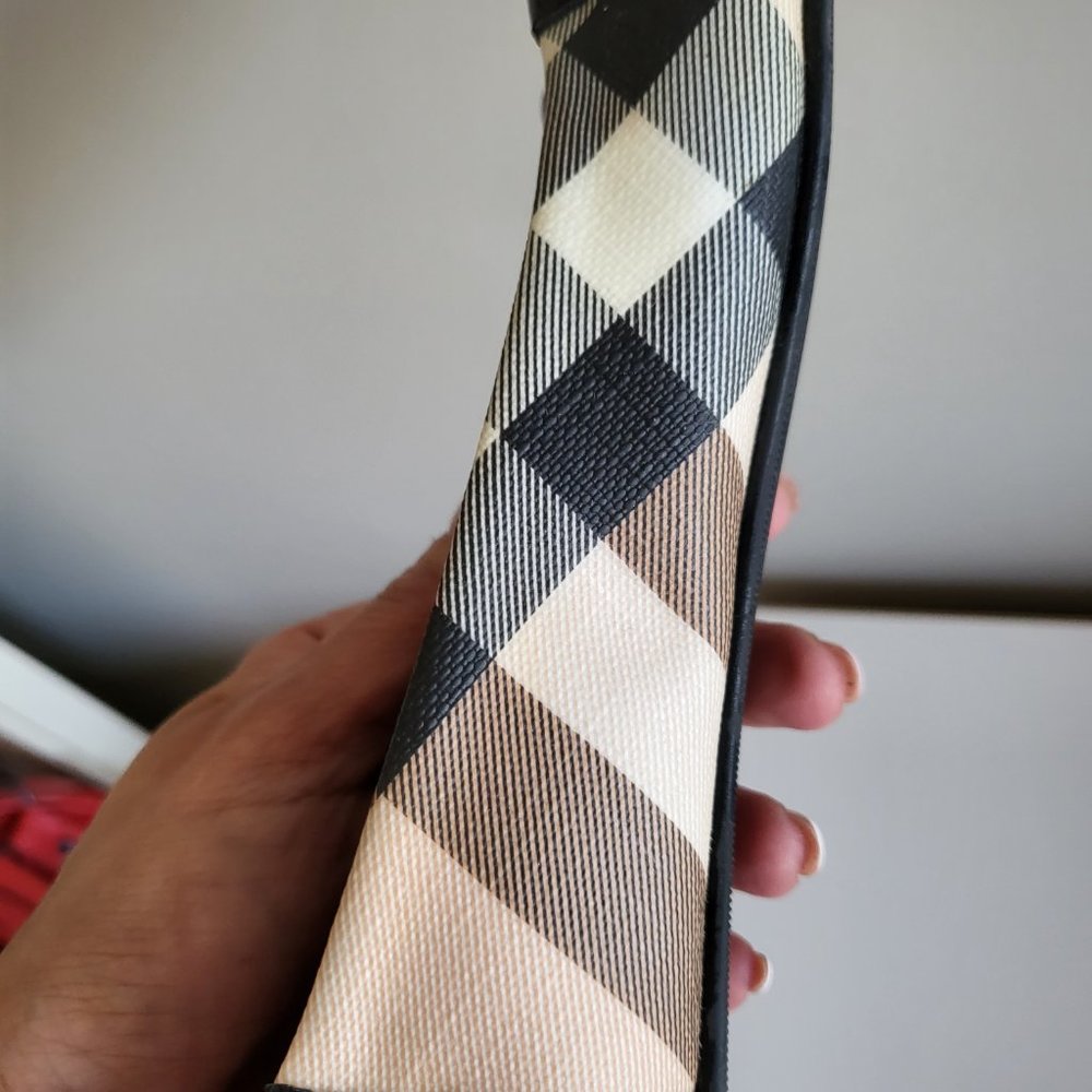 AUTHENTIC BURBERRY BALLET SHOES (PATENT LEATHER NOVA CHECK CANVAS - Picture 4 of 12